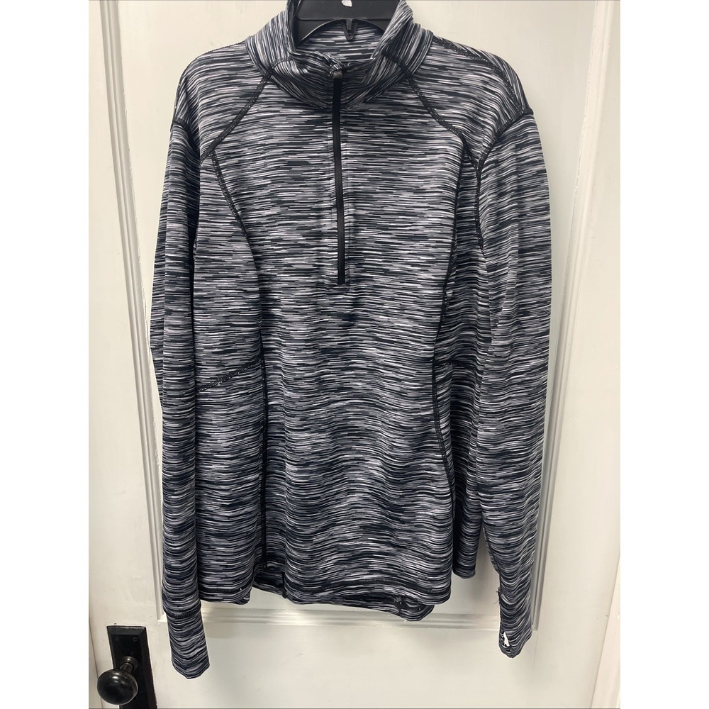 Tek Gear Women's Black And White Pull Over Half Zip Size Extra Large